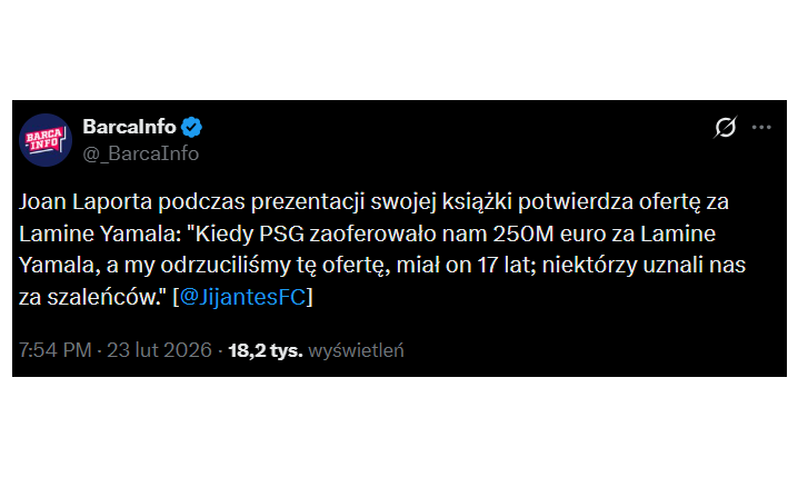 HIT! Joan Laporta przyznał, że ODRZUCŁ OFERTĘ 250 MLN EURO za piłkarza Barcelony!